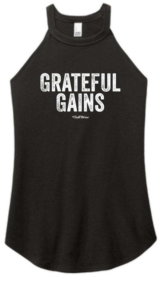 Grateful Gains- High Neck Rocker Tank