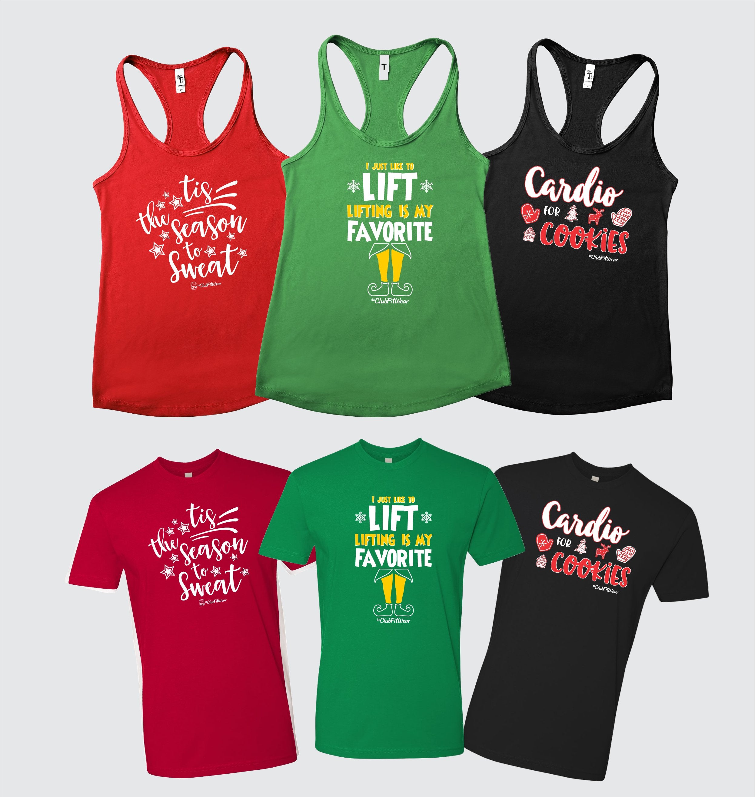 Funny christmas hot sale workout shirts